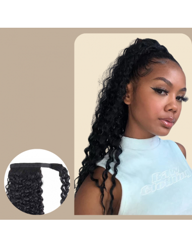 Koński ogon Ponytail Czarny Magiczna Wstążka Remy Hair Afro Kręcone français