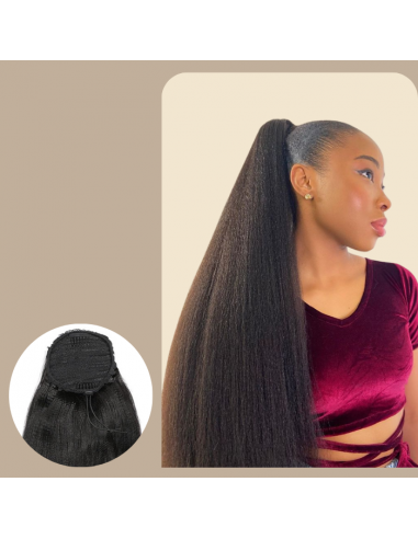 Kucyk Ponytail Czarny Na Sznurek Remy Hair Yaki Proste Dans la société mordern